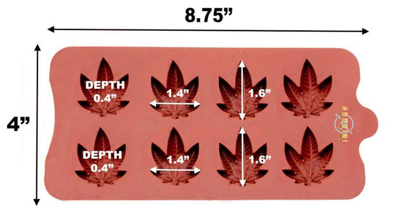 HoudiniX Nonstick Flexible Marijuana Leaf Silicone Jello Candy Chocolate Mold Trays, 3 Pack