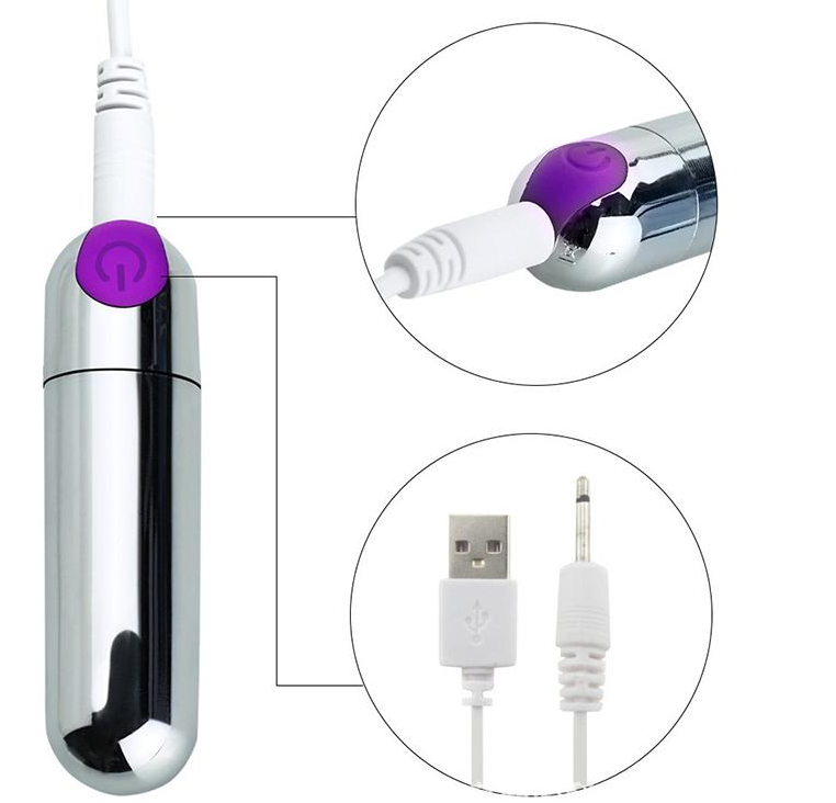 Waterproof USB Rechargeable 10 Speed Silver Bullet Vibrator for Women