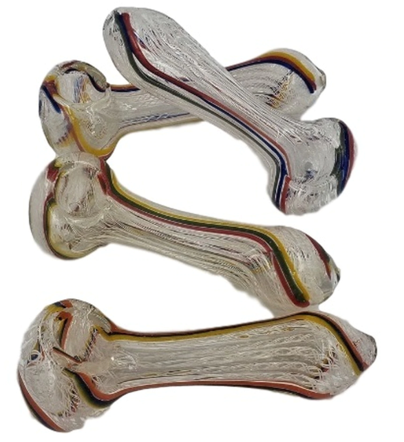 4" White Stringer Swirl Pipe